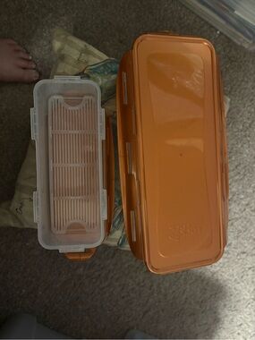 2-Copper Rectangle Lock & Lock Storage Containers with Lids New